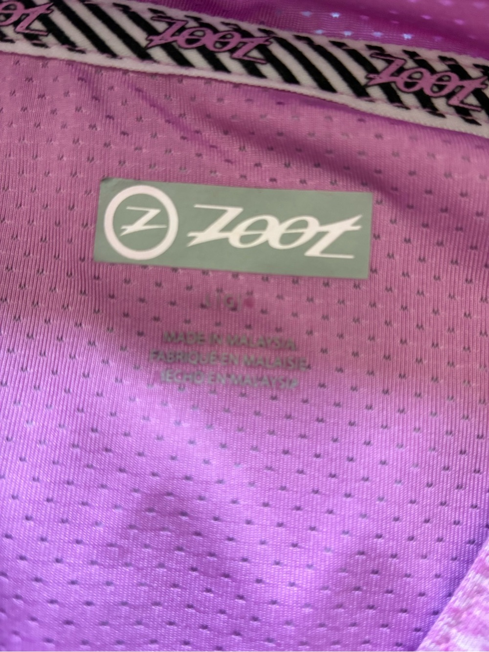 Zoot Wind Swell Palm Pink, Teal & Black Striped Running Jacket - Picture 4 of 8